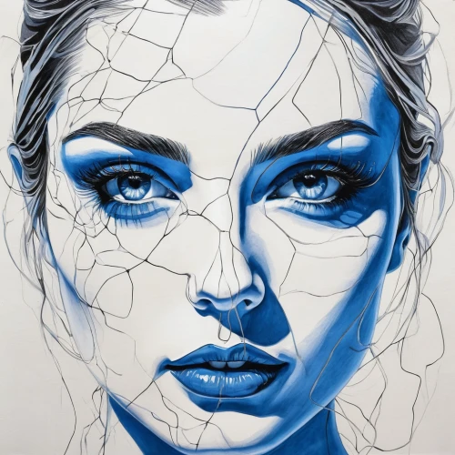 blue painting,woman face,fashion illustration,woman's face,ballpoint pen,face portrait,contour,drawing mannequin,ball point,pencil art,glass painting,line drawing,mystique,biro,girl drawing,color pencil,cool pop art,art painting,watercolor pencils,ballpoint,Photography,General,Natural