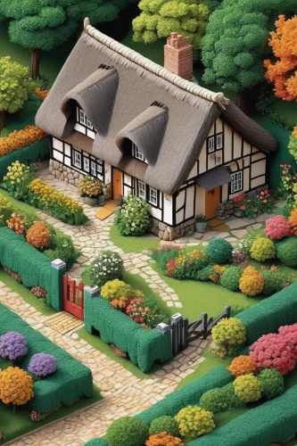 house in the forest,country cottage,cottage,miniature house,summer cottage,small house,house in mountains,little house,traditional house,thatched cottage,farmhouse,house in the mountains,witch's house,alpine village,farm house,home landscape,lonely house,korean folk village,country house,ginkaku-ji,Unique,3D,Isometric