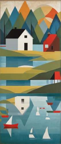 olle gill,husavik,ushuaia,boat landscape,puerto natales,sailing boats,nordland,matruschka,regatta,fishing boats,carcross,sailboats,david bates,nuuk,carol colman,sognefjord,icelandic houses,coastal landscape,fjords,kirkenes,Art,Artistic Painting,Artistic Painting 44