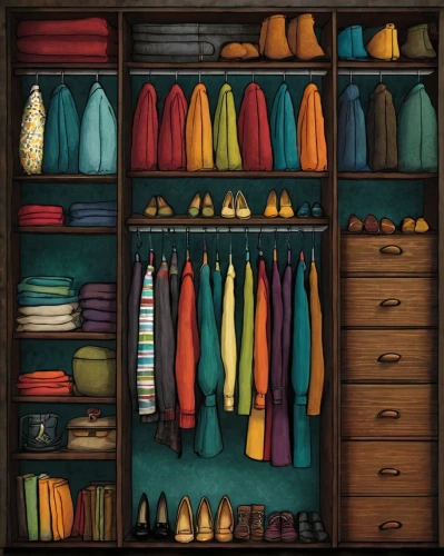 walk-in closet,wardrobe,closet,armoire,women's closet,storage cabinet,shoe cabinet,cupboard,lisaswardrobe,organization,organized,china cabinet,a drawer,clothes,shoe organizer,compartments,dresser,inventory,clothing,color combinations,Illustration,Abstract Fantasy,Abstract Fantasy 19