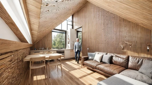 timber house,inverted cottage,wooden beams,wooden house,wood floor,wooden roof,wooden planks,small cabin,loft,wooden floor,cabin,danish house,wooden sauna,cubic house,patterned wood decoration,scandinavian style,wooden stairs,western yellow pine,dunes house,wood deck,Interior Design,Living room,Modern,Spanish Modern Coziness
