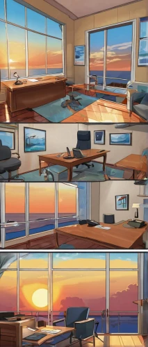 sky apartment,backgrounds,loss,suites,windows,half frame design,blur office background,offices,widescreen,modern office,study room,sunsets,anime 3d,dusk background,visual effect lighting,virtual landscape,3d background,panels,background vector,window blinds,Illustration,Japanese style,Japanese Style 07