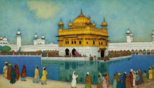 golden temple,taj-mahal,khokhloma painting,kaaba,taj mahal,taj,shahi mosque,tajmahal,agra,mosques,medina,taj machal,masjid,wall painting,muhammad-ali-mosque,grand mosque,jaipur,indian art,sikh,jaisalmer,Illustration,Retro,Retro 17