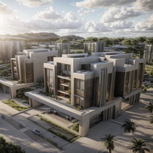 new housing development,3d rendering,qasr al watan,famagusta,modern architecture,al nahyan grand mosque,futuristic architecture,solar cell base,karnak,build by mirza golam pir,jumeirah,brutalist architecture,apartment blocks,largest hotel in dubai,arq,biotechnology research institute,abu dhabi,eco-construction,abu-dhabi,skyscapers