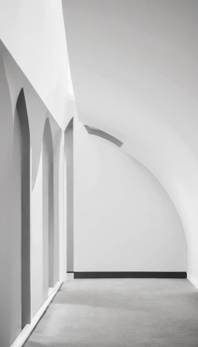 arches,vaulted ceiling,white room,minimalism,vaulted cellar,pointed arch,whitespace,three centered arch,daylighting,structural plaster,concrete ceiling,tempodrom,archidaily,guggenheim museum,crypt,blackandwhitephotography,minimal,white space,architectural,empty interior,Illustration,Black and White,Black and White 32