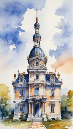 watercolor paris,chateau,watercolor,château,watercolor paris balcony,church painting,baroque building,watercolour,french building,watercolor painting,sanssouci,house painting,watercolors,chambord,watercolor paint,watercolor macaroon,notre dame de sénanque,fairy tale castle,town house,château de chambord,Conceptual Art,Fantasy,Fantasy 22