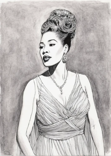 billie holiday,ella fitzgerald,sarah vaughan,ella fitzgerald - female,vintage drawing,fashion illustration,jazz singer,digital drawing,watercolor pin up,blues and jazz singer,madonna,pencil drawings,ester williams-hollywood,charcoal drawing,katherine hepburn,marilyn,vintage woman,pencil drawing,graphite,rockabilly style,Illustration,Black and White,Black and White 13