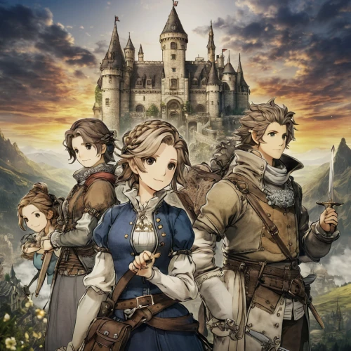 the dawn family,violet evergarden,massively multiplayer online role-playing game,game illustration,castle of the corvin,kingdom,fable,camelot,bach knights castle,hamelin,knight festival,heroic fantasy,game arc,rose family,fairy tale,cg artwork,fairy tale icons,knight's castle,knight village,birch family,Art,Classical Oil Painting,Classical Oil Painting 15