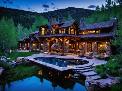house in the mountains,the cabin in the mountains,house in mountains,house with lake,beautiful home,aspen,house by the water,summer cottage,log cabin,luxury home,vail,log home,idyllic,pool house,luxury property,chalet,private house,colorado,large home,crib,Illustration,Retro,Retro 02