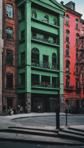 colorful facade,tenement,harlem,colorful city,meatpacking district,color image,facades,new york streets,beautiful buildings,saturated colors,color rat,red milan,brownstone,basque country,stieglitz,row houses,apartment building,the colors,1967,bicolor,Art,Classical Oil Painting,Classical Oil Painting 25
