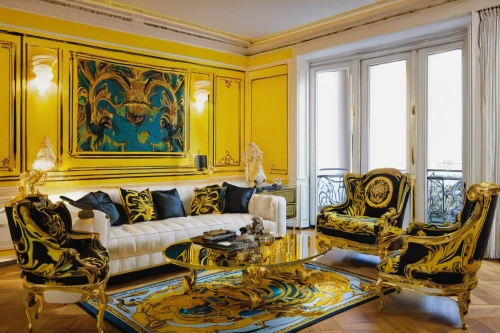 napoleon iii style,ornate room,gold stucco frame,interior decor,royal interior,sitting room,great room,gold lacquer,interior decoration,luxury property,luxurious,yellow wallpaper,marble palace,luxury home interior,rococo,gold wall,gold ornaments,neoclassical,luxury,decor,Art,Classical Oil Painting,Classical Oil Painting 11