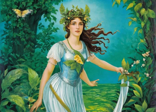 rosa 'the fairy,virgo,rusalka,faerie,gonepteryx cleopatra,fantasy woman,lacerta,cinderella,artemisia,fairy tale character,garden fairy,tiana,water nymph,the enchantress,fairy queen,fae,faery,fantasy portrait,dryad,anahata,Art,Classical Oil Painting,Classical Oil Painting 38