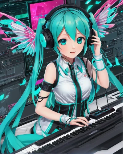 hatsune miku,miku,vocaloid,pianist,piano,iris on piano,digital piano,synthesizer,keyboard player,electronic keyboard,composer,piano keyboard,music producer,keyboard bass,music workstation,keyboard instrument,jazz pianist,midi,keyboards,electric piano,Art,Classical Oil Painting,Classical Oil Painting 38