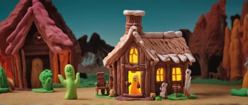 clay animation,fairy house,log cabin,the gingerbread house,gingerbread house,gingerbread houses,miniature house,diorama,fairy village,clay house,playmobil,moc chau hill,wooden birdhouse,scandia gnomes,nativity village,log home,terrain,fairy door,mud village,model house,Unique,3D,Clay