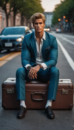 leather suitcase,suitcase,luggage and bags,luggage,briefcase,passenger,men's suit,businessman,luggage set,hotel man,valet,baggage,business bag,business man,ceo,sales man,transporter,attache case,suitcases,male model,Photography,General,Fantasy