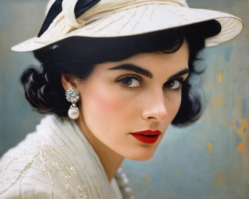 vintage woman,jean simmons-hollywood,vintage female portrait,elizabeth taylor,vintage women,elizabeth taylor-hollywood,vintage girl,hat retro,hat vintage,vintage 1950s,retro women,retro woman,vintage fashion,dita,vintage makeup,panama hat,audrey,jane russell-female,red hat,fifties,Conceptual Art,Oil color,Oil Color 05