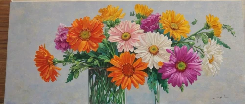 barberton daisies,flower painting,gazania,oil pastels,gerbera daisies,blanket flowers,south african daisy,asters,barberton daisy,calenduleae,colorful daisy,african daisies,colour pencils,gerbera,calendula,meadow in pastel,african daisy,sunflowers in vase,chrysanthemums bouquet,marigolds,Unique,3D,Isometric