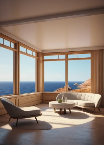 window with sea view,penthouse apartment,livingroom,modern room,modern living room,ocean view,living room,window treatment,sky apartment,3d rendering,window covering,home interior,great room,family room,wooden windows,dunes house,seaside view,contemporary decor,modern decor,sitting room,Conceptual Art,Sci-Fi,Sci-Fi 16