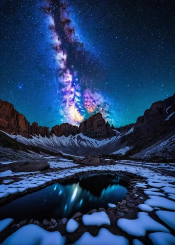 the milky way,milky way,milkyway,astronomy,starry night,galaxy collision,galaxy,colorful stars,starry sky,fairy galaxy,alien world,northen lights,alien planet,the night sky,nothern lights,alpine lake,ice planet,night sky,heaven lake,moraine lake,Illustration,American Style,American Style 15