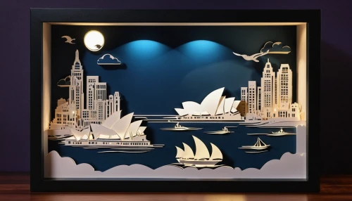 gold foil art deco frame,art deco frame,sailing boats,aquarium decor,sailing ships,paper art,framed paper,decorative frame,glass painting,nautical clip art,shadowbox,sydneyharbour,gold foil art,frame border illustration,sailboats,frame illustration,copper frame,sydney skyline,wall decor,blue lamp,Unique,Paper Cuts,Paper Cuts 10