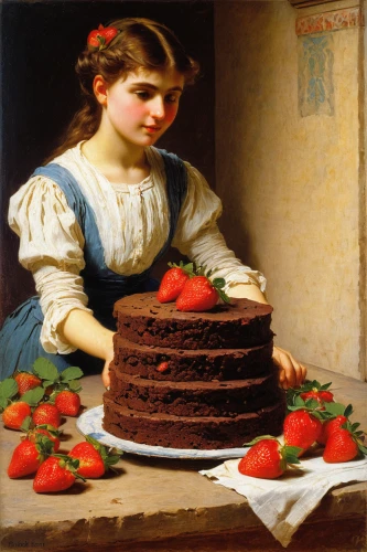 strawberries cake,strawberrycake,woman holding pie,virginia strawberry,strawberries,strawberry pie,strawberry jam,strawberry tart,strawberry,girl in the kitchen,torte,salad of strawberries,petit gâteau,cherrycake,sachertorte,red cake,confectioner,raspberry,red strawberry,cake decorating,Art,Classical Oil Painting,Classical Oil Painting 42