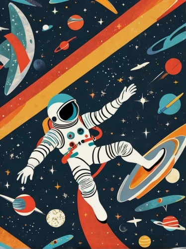 space walk,spacewalk,space tourism,spacewalks,space travel,astronautics,space art,spacesuit,space voyage,spacefill,astronaut,spaceman,space suit,outer space,astronauts,space,sci fiction illustration,space craft,cosmonaut,cosmonautics day,Illustration,Retro,Retro 12