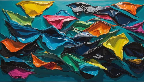 kites,manta rays,colorful bunting,tissue paper,origami paper,colorful balloons,abstract painting,origami,colorful foil background,sails of paragliders,crepe paper,crumpled,origami paper plane,racing flags,abstract shapes,color paper,colorful flags,crumpled paper,abstract background,abstract artwork,Unique,3D,Modern Sculpture