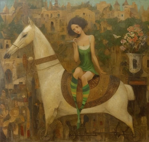 girl with a wheel,majorette (dancer),joan of arc,centaur,hipparchia,horseback,khokhloma painting,girl in the garden,miss circassian,equestrian,racehorse,jockey,girl in a historic way,camelride,girl with a dolphin,carousel horse,girl with bread-and-butter,sagittarius,girl in a wreath,equestrianism,Common,Common,Cartoon