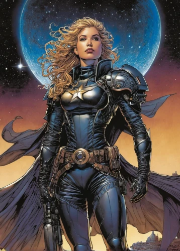 heroic fantasy,birds of prey-night,queen of the night,female warrior,birds of prey,captain marvel,fantasy woman,goddess of justice,star mother,dark angel,black widow,huntress,swordswoman,nova,valerian,avenger,raven,head woman,rosa ' amber cover,archangel,Illustration,American Style,American Style 02