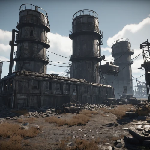 industrial ruin,industrial landscape,refinery,factories,chemical plant,mining facility,industrial area,wasteland,heavy water factory,industrial plant,industrial,foundry,industries,steel mill,fallout4,shipyard,post-apocalyptic landscape,post apocalyptic,ship yard,powerplant,Conceptual Art,Fantasy,Fantasy 33