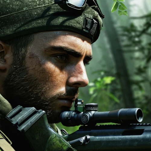 lost in war,sniper,aaa,gi,rifleman,red army rifleman,fidel castro,smoke background,che,combat medic,vietnam veteran,paratrooper,war correspondent,headset profile,shooter game,infantry,soldier,patrol,fidel,children of war,Illustration,Paper based,Paper Based 28