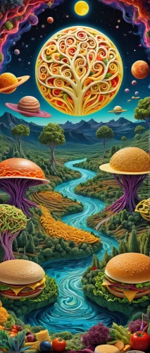 mushroom landscape,psychedelic art,mushroom island,mushrooms,cubensis,lsd,medicinal mushroom,psychedelic,tree mushroom,ufo interior,hallucinogenic,colorful tree of life,alien world,ufos,fungi,mushroom,mushrooms brown mushrooms,acid lake,fungal science,forest mushroom,Illustration,Realistic Fantasy,Realistic Fantasy 39