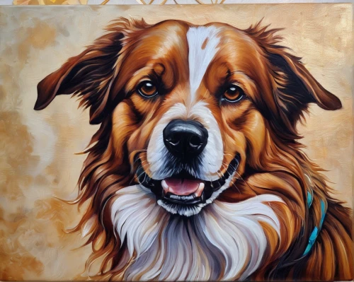 st bernard,st. bernard,st bernard outdoor,australian shepherd,pet portrait,english shepherd,welsh springer spaniel,custom portrait,oil painting on canvas,golden retriever,collie,kooikerhondje,oil painting,bernese mountain dog,leonberger,australian collie,irish red and white setter,animal portrait,pyrenean mastiff,scotch collie,Conceptual Art,Daily,Daily 34