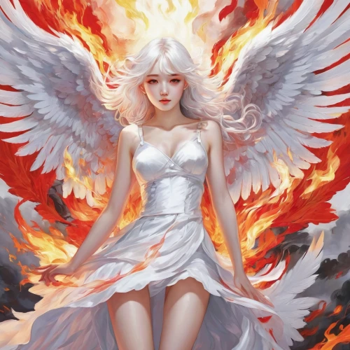 fire angel,angel,business angel,angel wing,angel wings,angelology,fallen angel,baroque angel,archangel,firebird,angel girl,winged heart,flame spirit,white eagle,phoenix,guardian angel,angelic,angel and devil,angels of the apocalypse,vintage angel,Conceptual Art,Oil color,Oil Color 18