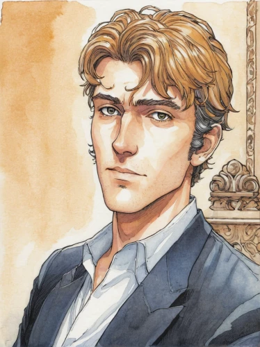 robert harbeck,star-lord peter jason quill,joseph,watercolor sketch,prosciutto,copic,tyrion lannister,jane austen,butler,young man,male character,william,leo,barrister,corvin,alexander,newt,charles,male elf,leonardo,Illustration,Japanese style,Japanese Style 05