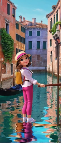 gondolier,murano,gondola,venetian,venezia,burano,girl with a dolphin,portofino,diving gondola,simpolo,hallia venezia,digital compositing,italian painter,world digital painting,idyllic,venetia,l'aquila,water sports,magenta,italy,Unique,3D,3D Character