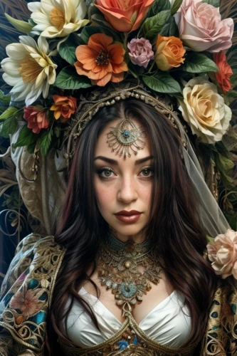 fantasy portrait,fantasy art,elven flower,girl in a wreath,wreath of flowers,celtic queen,floral wreath,the enchantress,rosa ' amber cover,fantasy picture,fantasy woman,faery,rose wreath,heroic fantasy,fairy tale character,beautiful girl with flowers,artemisia,faerie,zodiac sign libra,mystical portrait of a girl