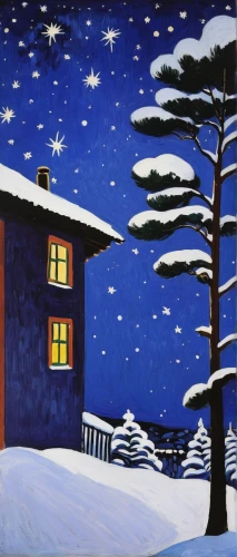 night snow,snow scene,david bates,christmas landscape,night scene,midnight snow,starry night,winter house,christmas night,christmas scene,olle gill,winter landscape,christmas motif,christmas snowy background,snowy still-life,snow landscape,snowy landscape,heather winter,nordic christmas,cool woodblock images,Art,Artistic Painting,Artistic Painting 40