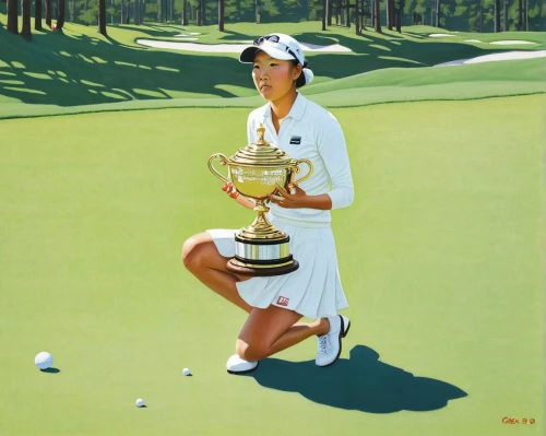 golfer,golf player,symetra tour,girl with cereal bowl,golfvideo,lpga,champion,the golf ball,samantha troyanovich golfer,golf,feng-shui-golf,holding cup,golf game,golf green,grant wood,golfers,gifts under the tee,head cover,trophy,april cup,Illustration,Retro,Retro 15