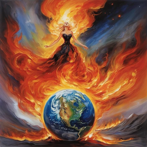 burning earth,fire planet,scorched earth,mother earth,pillar of fire,fire background,the earth,flame of fire,earth chakra,lake of fire,climate,heliosphere,dancing flames,global warming,exo-earth,fire dance,fire artist,flame spirit,end of the world,burning torch,Illustration,Paper based,Paper Based 11