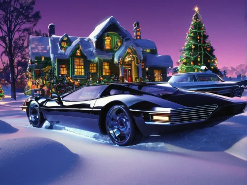 christmas retro car,christmas car,christmas cars,retro chevrolet with christmas tree,christmas car with tree,retro christmas,oldsmobile toronado,christmas wallpaper,dodge intrepid,delorean dmc-12,christmas sled,pontiac fiero,pontiac grand prix,lincoln mark viii,ford cougar,snowmobile,sleigh,pontiac grand am,buick riviera,tenth generation ford thunderbird,Conceptual Art,Sci-Fi,Sci-Fi 23