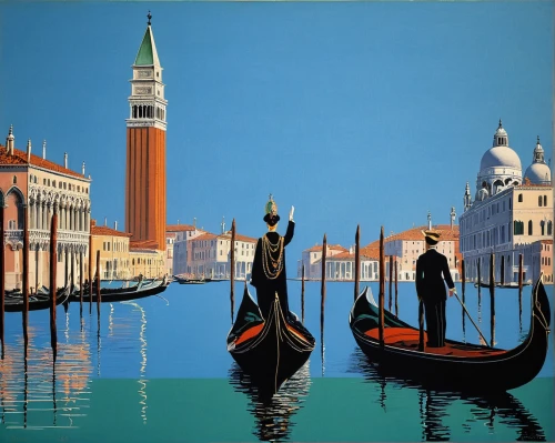 gondolier,the carnival of venice,grand canal,gondolas,italian painter,venetian,diving gondola,venice,venetian lagoon,venice italy gritti palace,hallia venezia,venezia,sailing boats,gondola,venetian hotel,oil painting on canvas,venetia,david bates,saint mark,venice square,Illustration,Retro,Retro 26