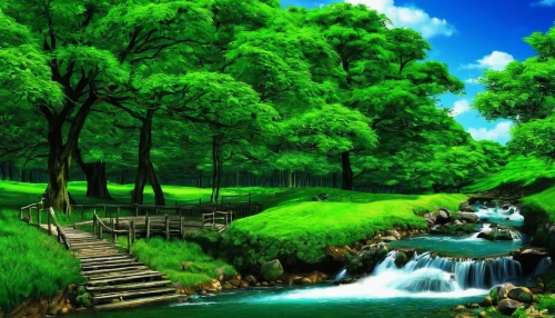green landscape,landscape background,green forest,green trees with water,green waterfall,background view nature,cartoon video game background,nature landscape,forest landscape,forest background,landscape nature,beautiful landscape,natural scenery,the natural scenery,green wallpaper,green trees,natural landscape,river landscape,greenforest,greenery,Art,Classical Oil Painting,Classical Oil Painting 25