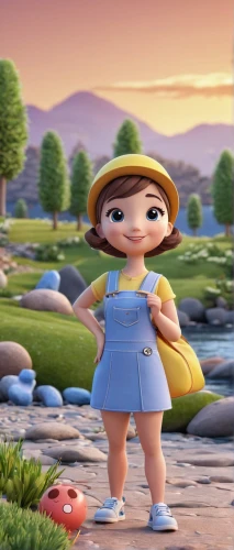 agnes,cute cartoon character,girl in overalls,animated cartoon,pororo the little penguin,cute cartoon image,clay animation,playmobil,lilo,children's background,zookeeper,michelin,overall,female runner,tiana,the beach pearl,digital compositing,a girl in a dress,pixie-bob,main character,Unique,3D,3D Character
