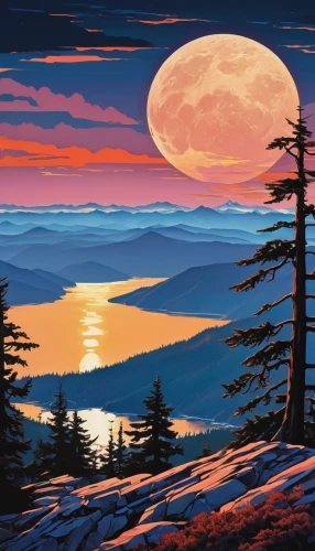 crater lake,mountain sunrise,moonrise,evening lake,high mountain lake,vancouver island,west canada,british columbia,mountain landscape,mount hood,mountain lake,dusk,tahoe,alaska,high landscape,mountain scene,white mountains,alpine sunset,lake tahoe,landscape background,Conceptual Art,Sci-Fi,Sci-Fi 06