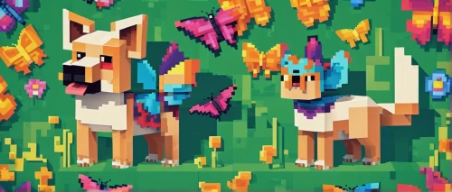 forest animals,unicorn background,colorful horse,woodland animals,cartoon forest,foxes,ponies,color dogs,fall animals,pony farm,fairy forest,deers,forest animal,low poly,tileable patchwork,fox stacked animals,carnival horse,equines,low-poly,neigh,Unique,Pixel,Pixel 03