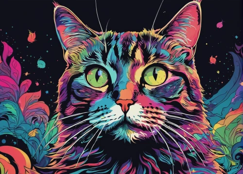 cat vector,psychedelic art,animal feline,adobe illustrator,feline,cat image,tabby cat,vector illustration,cat,psychedelic,drawing cat,colorful background,the cat,illustrator,colorful foil background,doodle cat,cartoon cat,maincoon,vector art,popart,Illustration,Vector,Vector 02