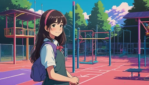 torii,empty swing,euphonium,playground,recess,worried girl,soft tennis,swing set,aomoriya,mako,park akanda,shirakami-sanchi,himuto,maimi fl,lonely child,nori,tsumugi kotobuki k-on,basketball court,ako,walk in a park,Illustration,Japanese style,Japanese Style 06