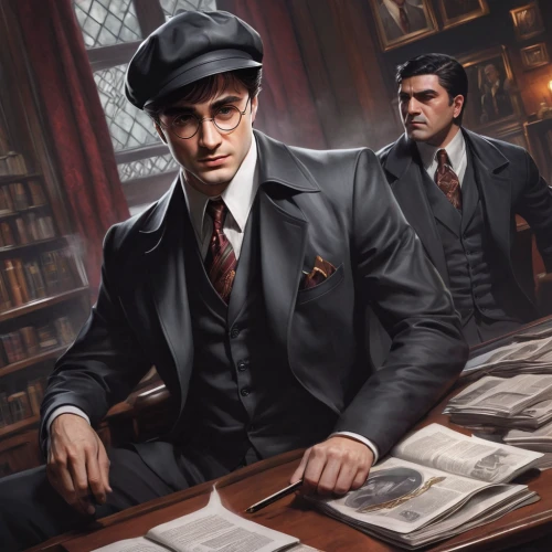 mafia,game illustration,investigator,gentleman icons,sherlock holmes,holmes,inspector,theoretician physician,detective,clue and white,al capone,librarian,suit of spades,attorney,warsaw uprising,sci fiction illustration,collectible card game,banker,tabletop game,cg artwork,Conceptual Art,Fantasy,Fantasy 03