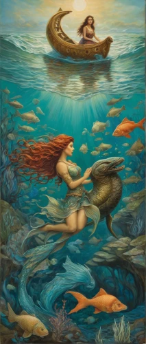 mermaids,mermaid background,the people in the sea,mermaid vectors,merfolk,merman,water nymph,siren,el mar,fish in water,believe in mermaids,mermaid,pisces,school of fish,sirens,god of the sea,mergus,underwater background,fishes,girl with a dolphin,Illustration,Paper based,Paper Based 08